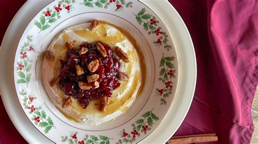 Holiday whipped chevre cheese spread recipe