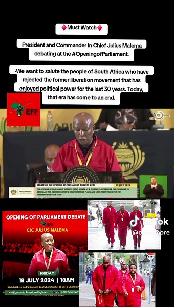President Julius Malema Debates at #OpeningofParliament