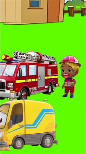 ঝাড়ুদার গাড়ির রাস্তা পরিষ্কার করছে। Short video carton.