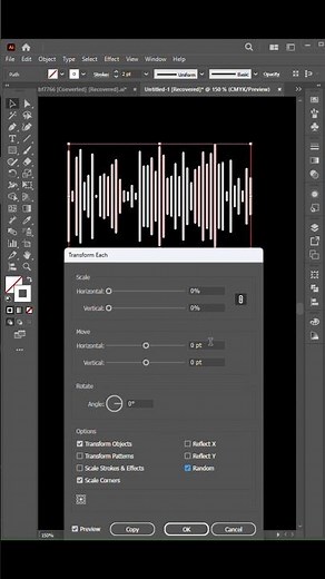 Audio Waveform Design Using Transform Each Tool in Adobe Illustrator