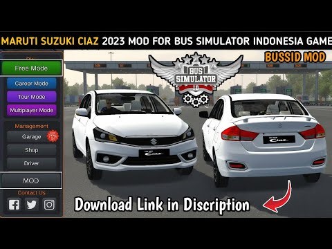 Maruti Suzuki Ciaz 2023 Mod For Bussid | Bus Simulator Indonesia | Free Download | BUSSID