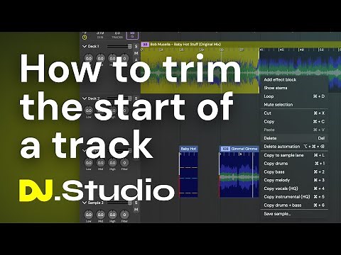 How to trim first part of a track in the Studio Timeline of DJ.Studio