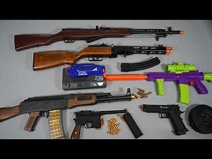 Shell ejecting AK47 and SKS ToyGuns M4 Airsoft Nerf Gun - POV Reload Realistic Toy Guns Collection