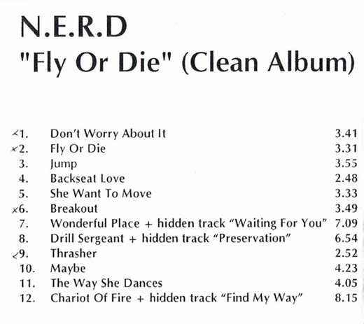 N.E.R.D. - Fly Or Die (Clean Album)