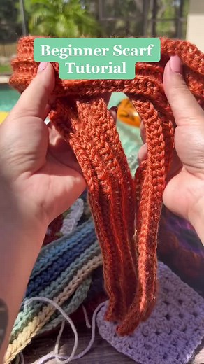 Beginner Scarf Tutorial #crochet #crochetersoftiktok #crochetaddiction #uniquegift #uniquegiftideas #giftsforher #hobbies #hobby #funhobbies #crochetscarf