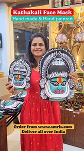 Famous Kathakali Face Mask wall Hanging Made of Paoer mache, Hsnd made and Hand painted Indian traditional Handicrafts which represents kerala traditional Kathakali dance which is one of its kind. Order from www.smris.com Indian home decor store in Chennai Hand made craft store in Chennai 🇮🇳 Only Indian made and eco friendly #homedecorshopping #chennaishopping #homedecorindia #chennaimua #chennaiinfluencers #chennaicrafts #chennaiboutique #chennaimalayali #malayali #Mumbaishopping #hyderabad #