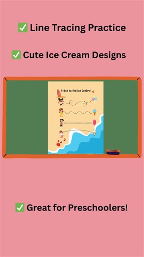 Printable Ice Cream Line Tracing Worksheet – Summer Fine Motor Skills for Kids - Etsy UK