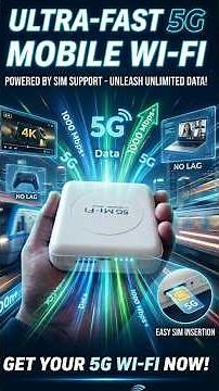 Unlimited 5G Data on the Go! ⚡ Pocket-Sized 5G Wi-Fi Router with SIM Support