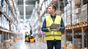 Streamlined logistics hub showcasing advanced inventory control and warehouse management.