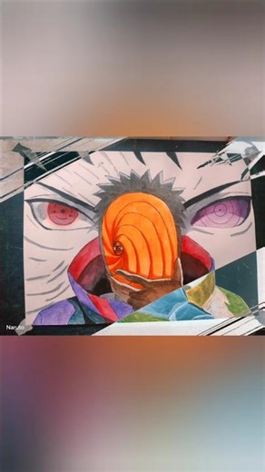👁️ Obito Uchiha with Sharingan Drawing! Kamui Power Unleashed 🌀 #AnimeArt