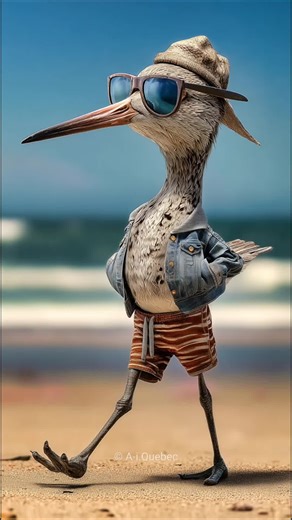 He is definitely the best dressed guy on the beach! 🐦😎 Look at that confident strut in his jean jacket. #coolbird #beachstyle #swag #usa