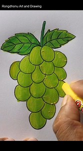 #Green #Graphs 🍇🍇#drawing #fruits #shorts #easyarttechnique 🍇 | Rongdhonu Art and Drawing