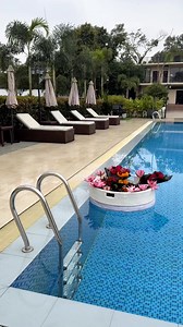 🌸🧺Floating flowers, floating worries Poolside peace at Garden Centre Resort ✨ Where moments bloom & time slows down 💧🌺 | Garden Centre Resort