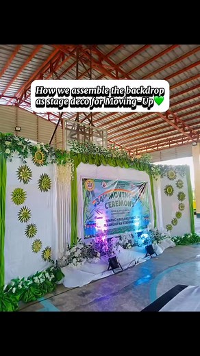 How we assemble the backdrop as stage deco💚🫶. #eventstyling #fbreelsfypシ゚ | Abegail Labini Espares