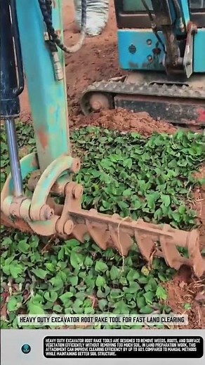 Heavy Duty Excavator Root Rake Tool for Fast Land Clearing #tools