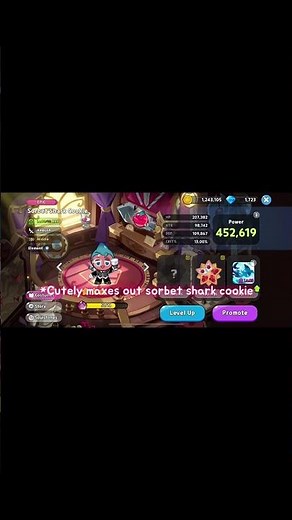 *Cutely maxes sorbet shark #crk #cookierun #sorbetsharkcookie #like #sub #subscribe #funny