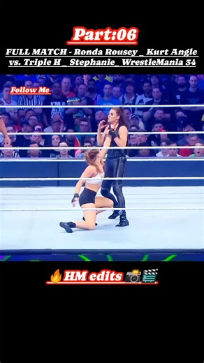 Ronda Rousey & Kurt Angle vs Triple H & Stephanie – WrestleMania 34 Full Match Highlights