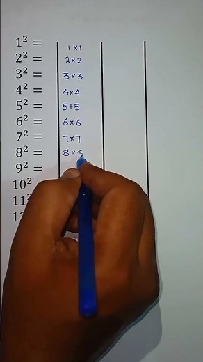 Learn Squares of Numbers 1 to 12 ✍️💡 #maths #mathematics #mathstricks #squareroot