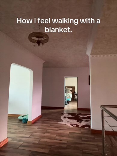 Embracing Comfort: Walking with a Blanket
