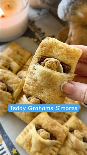 Teddy Graham S’mores 🧸🍫 Recipe in description #easyrecipe #easydesserts #dessert #teddygrahams