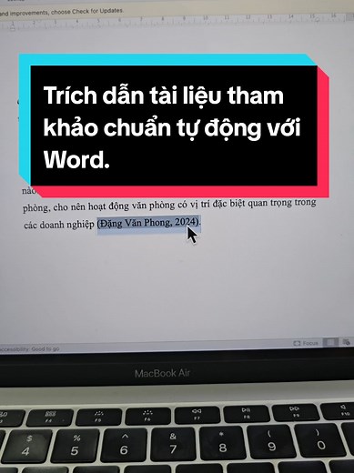 Trích dẫn tài liệu tham khảo chuẩn tự động với Word