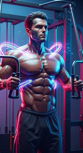 "Quick Chest Sculpt – Neon Muscles in Action 💪🔥"