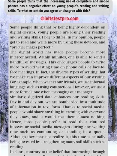 Daily IELTS Writing task 2 - Topic: Opinion - Negative effect of technology Band score: 7.5 Come to ielts-testpro.com for more exciting IELTS exercises daily #ieltstestpro #hoccungtiktok #estudyme #ielts #ieltswriting