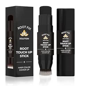 Root Touch Up Hair Color Stick for Gray Coverage - Instant Bald Spot Concealer Stick for Grays and Roots - Professional Salon Quality Hair Cover Up Hair Products for Women/Men (Black, One Size)