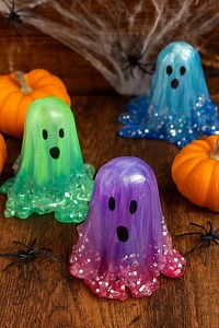 Using clear resin, molds, and a splash of Halloween magic, you can make your own light-up ghost figures to decorate mantels, shelves, or your Halloween party table. Whether you're crafting solo or with the kids, this DIY adds a glowing touch of fun to your spooky season. https://onelittleproject.com/resin-ghost/ | One Little Project