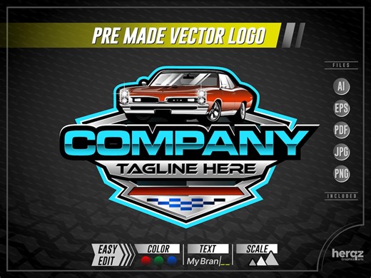 Automotive Logo Template | Vector Car Design | Classic Car Emblem | Digital Download - Etsy