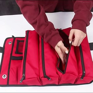 Tool Roll Up Bag,Hardware tool bag,Bag Tool Organizers, Heavy Duty Roll Up Tool Bag Organizer With 6 Tool Pouches - Tool Roll Organizer For Hobbyist,Mechanic, Electrician(Black-B)