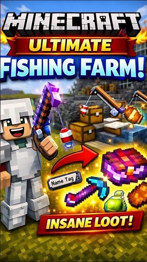 “Minecraft Fishing Farm for OP Loot!”🐟📚#minecraft #shorts