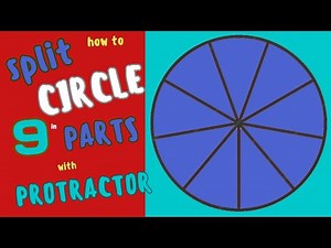 How to Split a Circle in 9 Equal Parts With Protractor | Easy Geometry Tutorial