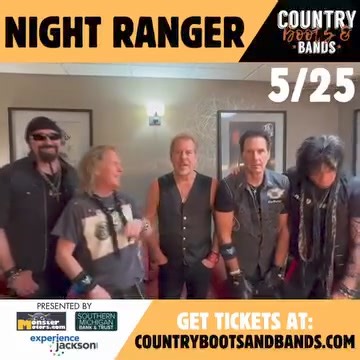 ⚡️Next Weekend! ⚡️ Join us on May 25th at the in Jackson Michigan! 🎟️➡️ https://raineproductions.ticketspice.com/night-ranger? #nightranger #jacksonmichigan Country Boots & Bands | Night Ranger