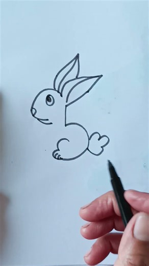 how to draw beautiful and easy rabbit 🐇🐰with 5 #jpdrawing93 #drawgood #doodlebug #drawtogether