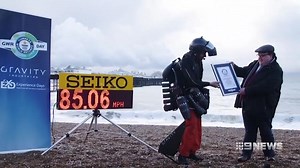 They call him "Iron Man," and now the real-life superhero has smashed his own world record, flying in a jet suit at blistering speeds. #9News | http://9News.com.au | 9 News