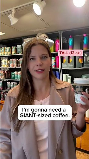 Starbucks drink sizes: Tall, Grande, Venti, Trenta