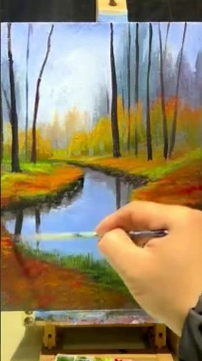 🎨 Jay Lee Watercolor Painting – simple, beautiful scenery with flowers and trees #shortvideo #shorts