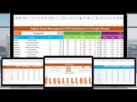 Digital Asset Management KPI Dashboard in Google Sheets