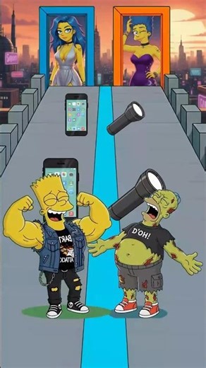 Epic Bart`s Glow up to Orange Boss vs Homer Zombie The Simpsons