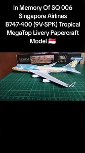 Singapore Airlines B747-400 (9V-SPK) Tropical MegaTop Livery Papercraft Model 🇸🇬