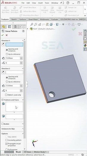 Solidworks Linear Patterns #solidworks #solidworkstutorial #solidworksbeginnerstutorials #cad #3d