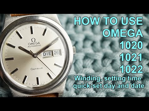 How to use Omega cal 1022, 1021, 1020 - wind, setting time, quick-set date and day