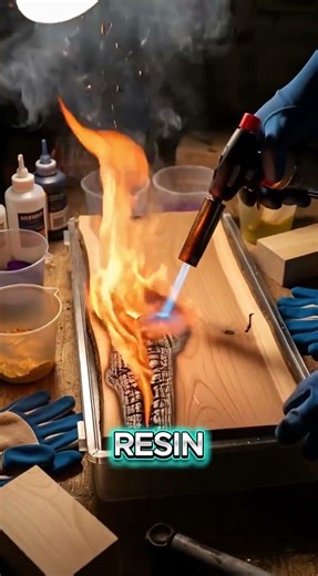 Burning Wood Into a Galaxy Resin Table ✨ #diy #homedecor #resinart #epoxy #interiordesign #wood