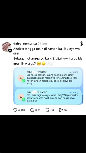 Anak Tetangga Sering Minta Makan? Ini Jawaban Warga Threads yang Lagi Viral