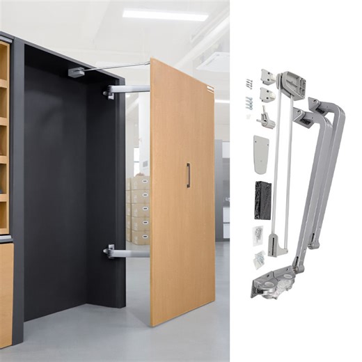 Inline Kitchen Mechanism Coplanar Fitting Swing Side Soft Closing System Lateral Opening Bus Sliding Cabinet Wardrobe Door Hinge