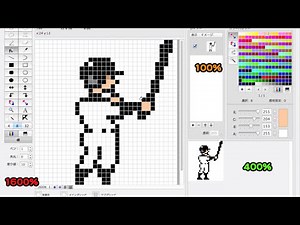 【ドット絵】No.51の野球の打者を描いてみた / pixel art - Baseball Batter No.51