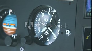 Helicopter cockpit, high-tech dashboard, pilots operating plane Stock Video