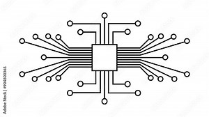 A technology icon often includes elements like a circuit board, microchip, or gear, symbolizing innovation and digital connectivity. It's typically depicted in a sleek, modern style.
