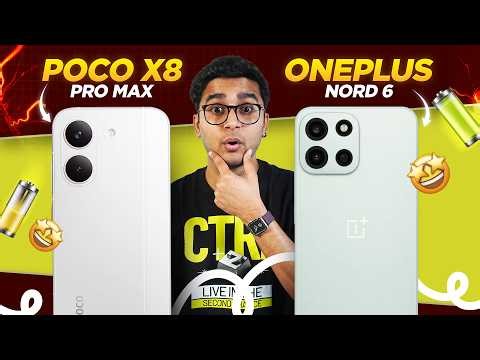 OnePlus Nord 6 vs Poco X8 Pro Max Battery Drain Test: 9000mAh vs 9000mAh | Which One Lasts Longer? 🚀